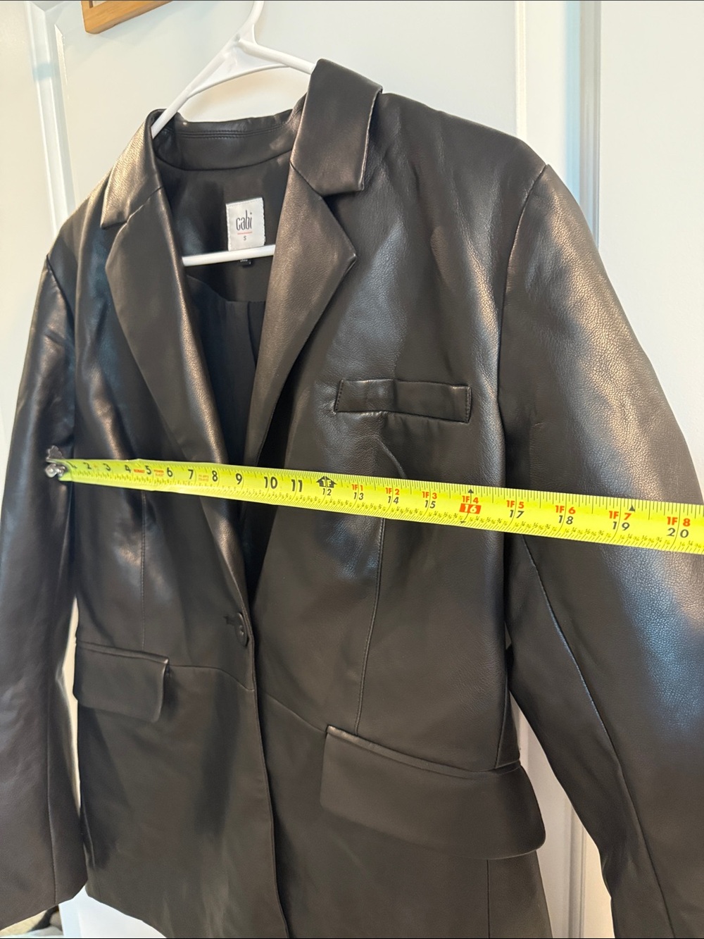 CAbi 4495 James Vegan Leather Black Blazer - Picture 5 of 5